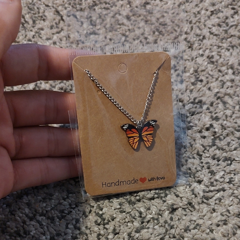 Silver Butterfly Pendant Necklace